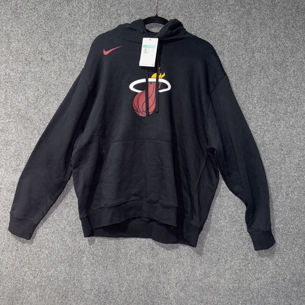 Nike Men's Miami Heat NBA Pullover Fleece Hoodie Black XL FB4765-010 NWT - Picture 1 of 9